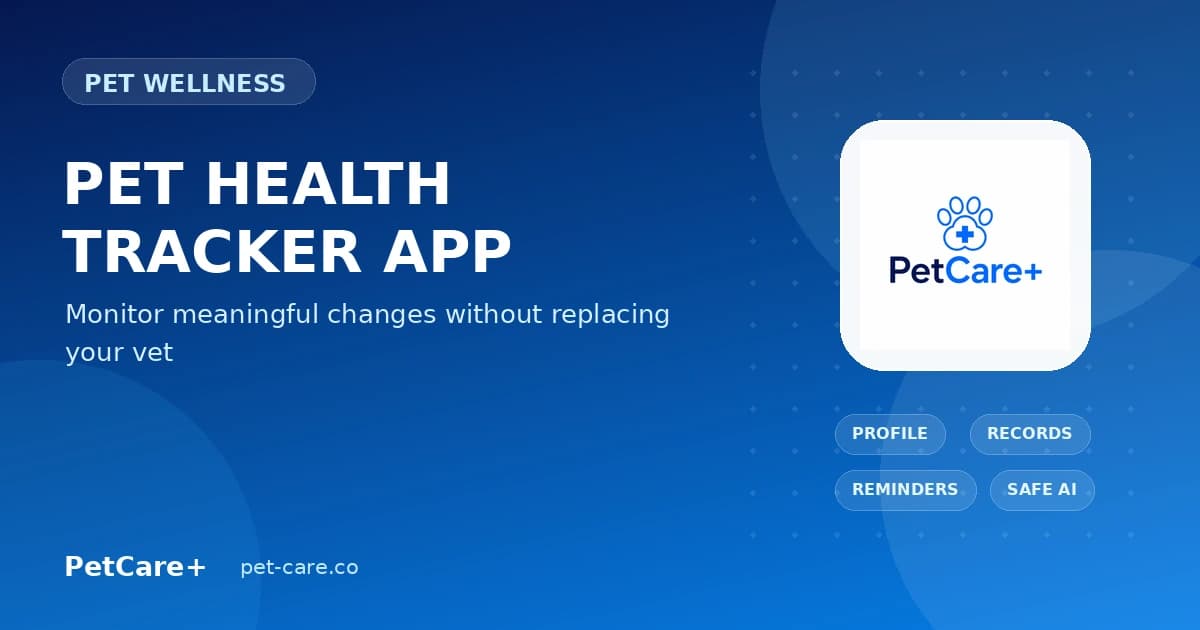 Pet health tracker app with weight, appetite, activity and symptom trends