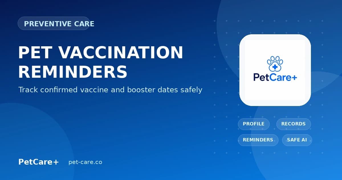 Pet vaccination reminder app with confirmed booster date and certificate